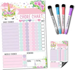 Kylmagneter Memo Magnetic Board Chore Chart återanvändbar checklista Kids Juster Elder Care Checklist Daily Planner Ansvar Beteende 231110