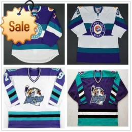 Supe cusotm Vintage Echl Orlando Solar Bears 27 Eric Faille 29 David Bell 3 Carl Nielsen Hockey Jersey Stitched embroidered任意の名前のあなたの番号