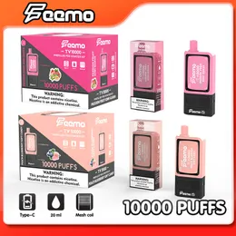 10000 puffs disposable vape device starter kit EU Shipping Feemo TV10000 disposable vape box 20ml vape pod with 650mah type-c rechargeable wholesale price vape