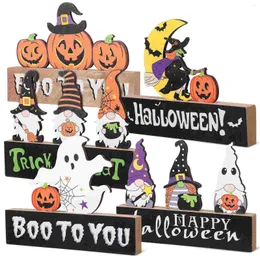 Bandanas 5pcs Halloween Centerpiece Znaki Ozdoby stacjonarne stół drewniane rzemiosło uroczyste dekoracje drewna