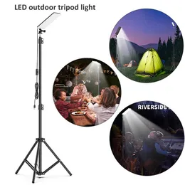 Portable Outdoor Camping Light LED Bright Adjustable USB Rechargeable Tripod Bracket Work For Picnic Lanterns193d