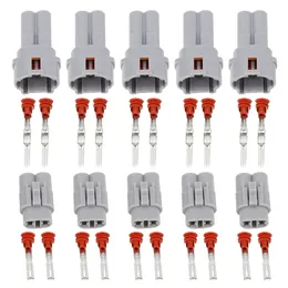 5 Sets 2 Pin DJ7026-2-11/21 Auto Waterproof Wire Harness Connector 2P Male Female Grey Car Waterproof Connectors Plug 6187-2311 6180-2321 with terminal
