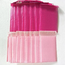 25pcs Lot Light Light Pink Rose Pink Poly Bubble Mailer 봉투 패딩 메일 가방 자체 밀봉 선물 패키지 306N