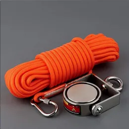 360 Rotatable Fishing Magnet Kit 200-300KG Double sided Grapping Hook Durable Rope Neodymium N52 Strong Magnetic Metal Hold Lift Isnbr