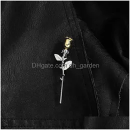 Pins, broszki proste metalowe broszki kwiatowe dla kobiet elegancka moda 2021 Korea złoty kolor kolorowy biżuteria ślubna wysoka dhgarden dhvax