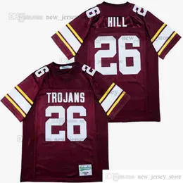 DIY Design Filme Retro TYREEK HILL #26 HIGH SCHOOL Jersey Vermelho Branco Personalizado Costurado College Football Jerseys