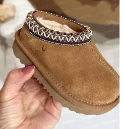 Criança Tasman Chinelos Tazz Sapatos de bebê Crianças Pele de Castanha Slides Pele de Carneiro Shearling UGGsity Ultra Mini Bota Mules de Inverno Slip-on Lã Little Big 998ESS