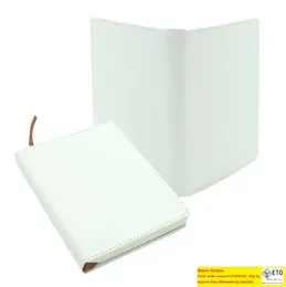 Sublimering av ämnen anteckningar A4 A5 A6 White Journal Notebooks Pu Leather Covered Heat Transfer Printing Note Books With Inner