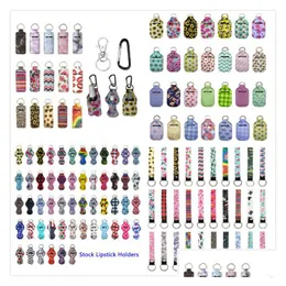 229 Styles Neoprene Hand Sanitizer Bottle Holder Keychain Bags 30Ml Wristlet Chapstick Drop Delivery Dh0Lw
