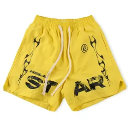 Letnie spodenki Jogger Summer Pant for Men Kobiety wydrukowane sznurki krótkie spodnie wakacje ubranie żółte czarne