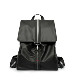 Fashion Striped Webbing Men Backpacks PU Leather Waterproof Bags Large Capacity Laptop Backpacks Men Daypacks Back Pack Mochila 230411