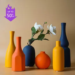 VASES NORDIC MORANDI CERAMIC FLOWER VASE HOME DECOR RIVES ROOM BAR COUNTER ORNAMENTS DINING-TABLE DESKTOP VASES FOR HOME DECORATION P230411