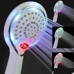 Other Faucets Showers Accs Lcd Shower.Led Hand Held Shower Head.3 Colors With Temperature Digital Display. Water Powered Spray Dr Dhbpf