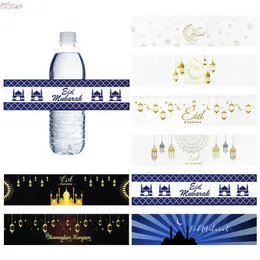 4 PC Confezione regalo 1020 pezzi Eid Mubarak Etichette per bottiglie Involucro adesivo Adesivi Festival islamico musulmano Decorazioni fai da te Ramadan Kareem Decor Z0411