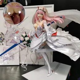 Jogos de Filmes 25CM Darling in the FranXX Wedding Dress Zero Two 02 For My Darling 1/7 PVC Action Figure Toys Adults Collection Model Doll