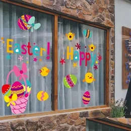 Wall Stickers Happy Easter Window Rabbit Eggs Chick Decorations For Home Party Bunny Decals 220727 Drop Delivery Garden Dhbze