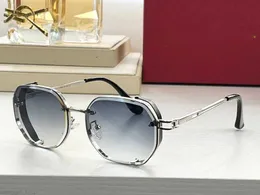 남성을위한 여성 선글라스 디자이너 태양 안경 라운드 육각 스타일 패션 편광 UV 보호 안경 케이스 유리가있는 금속 검은 렌즈