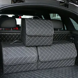 Новый органайзер для багажника автомобиля, большая вместительная автомобильная многофункциональная сумка для хранения инструментов, кожаный складной ящик для аварийного хранения