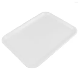 Bowls 10 Inch Long Rectangle Shape Serving Tray Made Of Plastic White