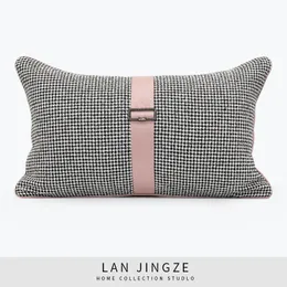 Cuscino/Decorativo LAN JINGZE Jacquard Rosa Plaid Cover Cuscini Decorativi Per La Casa Semplice Aspetta S Per Il Divano Della Camera Da Letto