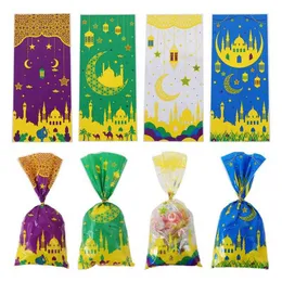 4 PC Gift Wrap Plastic Party Presentförvaringsväska 100 st Butik Försäljning Present Colorful Presentväska presenterar förvaring Ramadan Decoration Gift Wrapping Bag Z0411