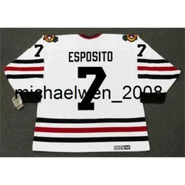 Weng Men Women Youth PHIL ESPOSITO 1966 CCM Vintage Hockey Jersey Custom Goalie-cut Any Name Any Number