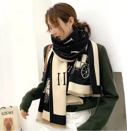 2023 Winter Scarf Pashmina for Designers Warm Scarfs Fashion Classic Women Imitate Cashmere Wool Long Shawl Wrap 65*180cm AA88