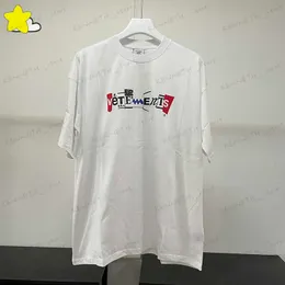 T-shirty męskie 2023 Summer Spring Hip Hop Overized TEE TOP MĘŻCZYZN KOBIETKI BARDY BIAŁE GRAFFITI VTM T SHIRT WAK Haftowa T230412