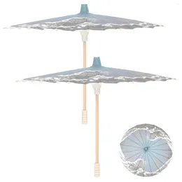 Umbrellas 2Pcs Japanese Style Paper Umbrella Small Pography Prop Holiday Decor