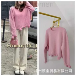 Damenpullover Designer P 2023 Herbst Xinma Haimao Strickwaren Süße rosa faule lose Kugel Langarmpullover weiblich GCO6