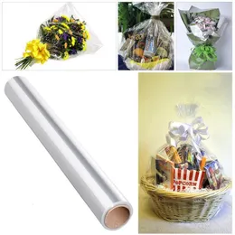 Gift Wrap STOBOK 40x3000cm Transparent ping Paper Roll Cellophane Clear per For s Baskets Flowers 230411