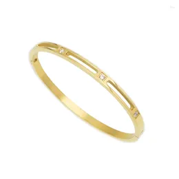 Bracciale rigido da donna Bracciale con ciondolo Braccialetti di cristallo centrali vuoti unici Braccialetti Gioielli brillanti Regalo di nozze