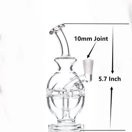 Backwater Clear Glass Bong Hookahs 10mm Female Joint Bubbler Water Pipes 5.8 Inch Oil Dab Rig With Quartz Banger