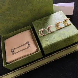 Gold Sier Designer for Women Hoop Stud Letter Earrings Jewelry Set Valentine Day Gift Engagement with Box