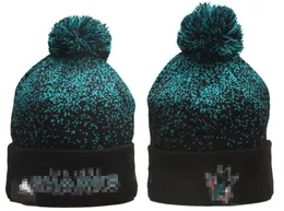 Men's Caps SHARKS Beanies SAN JOSE Beanie Hats All 32 Teams Knitted Cuffed Pom Striped Sideline Wool Warm USA College Sport Knit hat Hockey Cap For Women's a0