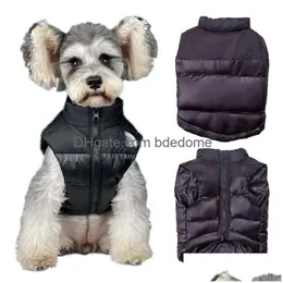 Cão vestuário inverno cão vestuário o cãozinho rosto designer roupas 90% pato para baixo coletes para pequenos cães médios engrossar casaco de estimação quente macio wi dhmi2