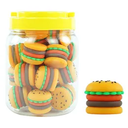 25pcs lot noncstick incles wax containers hamburger box 5ml silicone container pood gray jar oilder for vaporizer vape dab tool262s