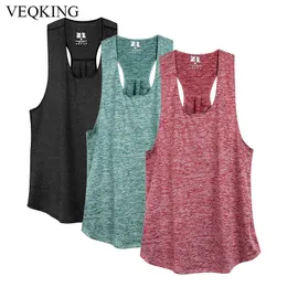 ヨガの衣装VEQKING SOREELESS RACERERBACK WORKOUT TANK TANK TOPS FOR WOMEN GYMランニングトレーニングシャツアスレチックフィットネススポーツベスト230411