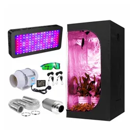 Rosne światła namiotowe Polejne spektrum 300-2000 W LED Plant Rosną światło Hydroponiczne system hydroponiczny 4 "/5"/6 "Wentylacja filtra węgla