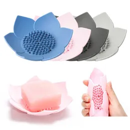 Tvålrätter 1pc Sile Box Draining Dish Plate Lotus Formhållare Portable Badrumstillbehör Drop Leverans Hem Trädgård Bad DH1P7