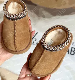 Tazz Tasman II Slippers Kids Baby Shoes Toddler Chestnut Fur Slides Sheepskin Shearling Classic Ultra Mini Boot Winter Mule Slip-On Wooluglis Boots6