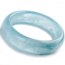 Bileklik Genuien Doğal Mavi Gem Taş Şeffaf Yuvarlak Moda Kristal Bilezik Bangles İç Çap 53mm