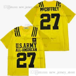 DIY Design Retro Film Christian McCaffrey #27 All American Jersey Özel Dikişli Kolej Futbol Formaları