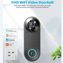 DOORBELLS FHD WIFIビデオドアベル1080p双方向オーディオ広角PEEPHOLE PIRモーション検出TUYAアプリワイヤレスホームセキュリティドアビューアYQ231111