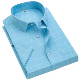 Camicie casual da uomo Camicie scozzesi da uomo manica corta estiva Camicia a quadri vestibilità regolare Business Casual con tasca frontale Maschile Top Qualità 230410