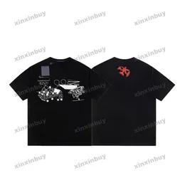 Xinxinbuy Men Designer Tee T Shirt 23ss Paris Peace Gołębi się drukowanie bawełny z krótkim rękawem czarny niebieski szary zielony zielony xs-l