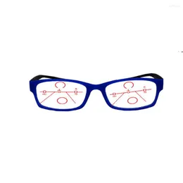 Okulary przeciwsłoneczne Progresywne wieloogniskowe szklanki lekkich lekkich lekkich prostokątnych mężczyzn Kobiety Wysokiej jakości biznes Halfrim 0,75 do 4,0