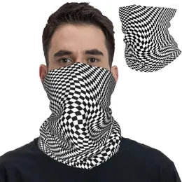 Halsdukar abstrakt 3D Kontrollera svart vit geometrisk balaclava wrap halsduk varor