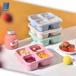 Stoviglie BAINEL Scatola di separazione per dessert Non String Gusto Bento Contenitore per pranzo portatile per bambini 4 griglie