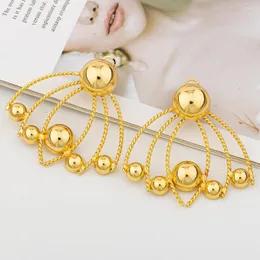 Necklace Earrings Set Dubai Gold Color For Women Tassel Hoop Bohemia Bride Design Weddings Ladies Hook Jewellery Party Gift